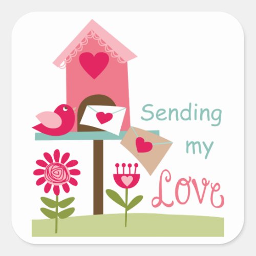 Sending My Love Square Sticker