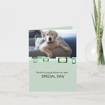 Sending Puppy Kisses On Your Special Day Card by malibuitalian at Zazzle
