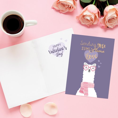 Sending Some Llama Love Cute Llama Valentines Day Card
