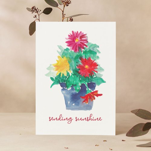 Sending Sunshine Original Art Gerbera Daisy Flower Card