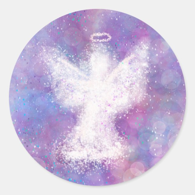 Sending this Angel to Watch Over You  Classic Round Sticker (Front)