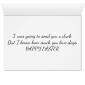 SENDING U "DOG" & NOT A DUCK AT **EASTER** CARDS (Inside Horizontal (Bottom))