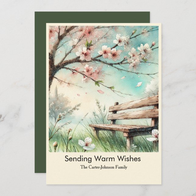 Sending Warm Wishes  Holiday Card (Front/Back)