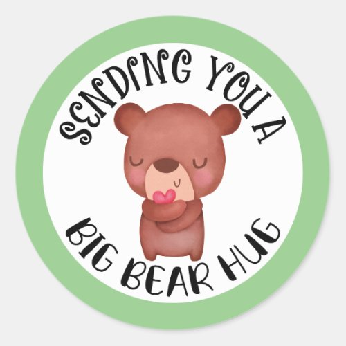 Sending You A Big Bear Hug Sticker Round