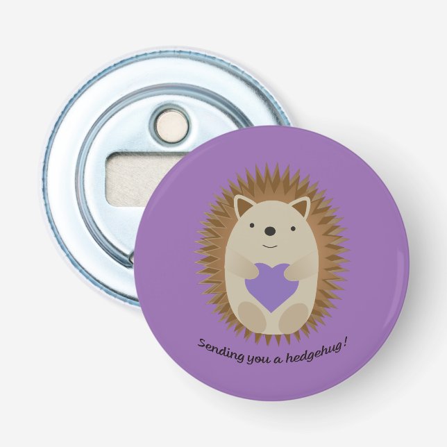 Sending You a Hedgehug Hedgehog Bottle Opener (Front)