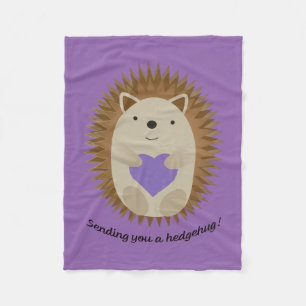 Sending You a Hedgehug Hedgehog Fleece Blanket
