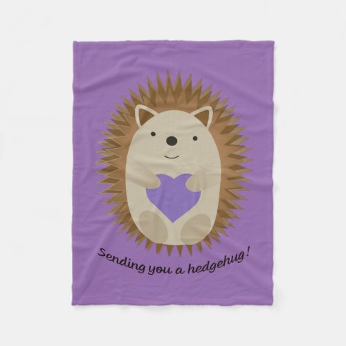 Sending You a Hedgehug Hedgehog Fleece Blanket