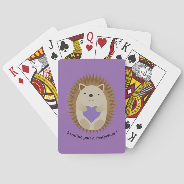 Sending You a Hedgehug Hedgehog Poker Cards (Back)