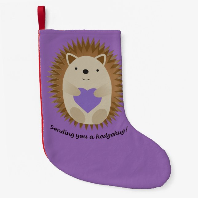 Sending You a Hedgehug Hedgehog Small Christmas Stocking (Front)