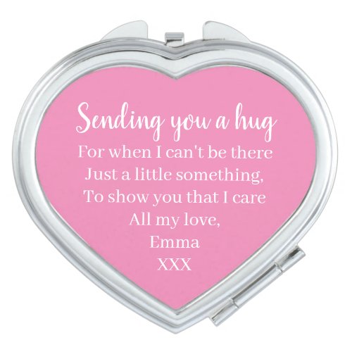 Sending You A Hug_ Pink Pocket Hug Compact Mirror