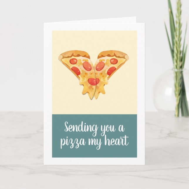 Sending you a pizza my heart holiday card (Front)