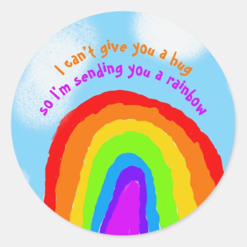 Sending You a Rainbow Missing You Classic Round Sticker