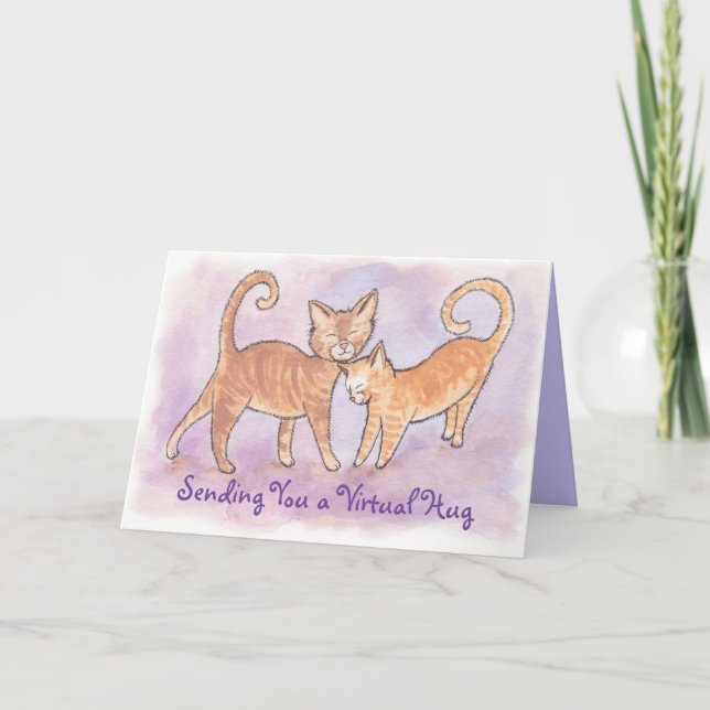Sending You a Virtual Hug Kitty Card (Front)