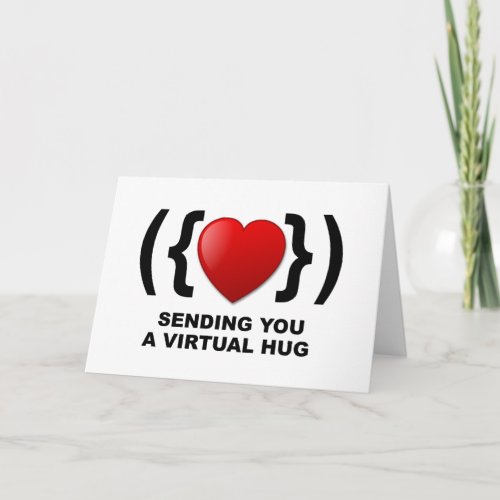 Sending You A Virtual Hug text  Emoticon  Heart Card
