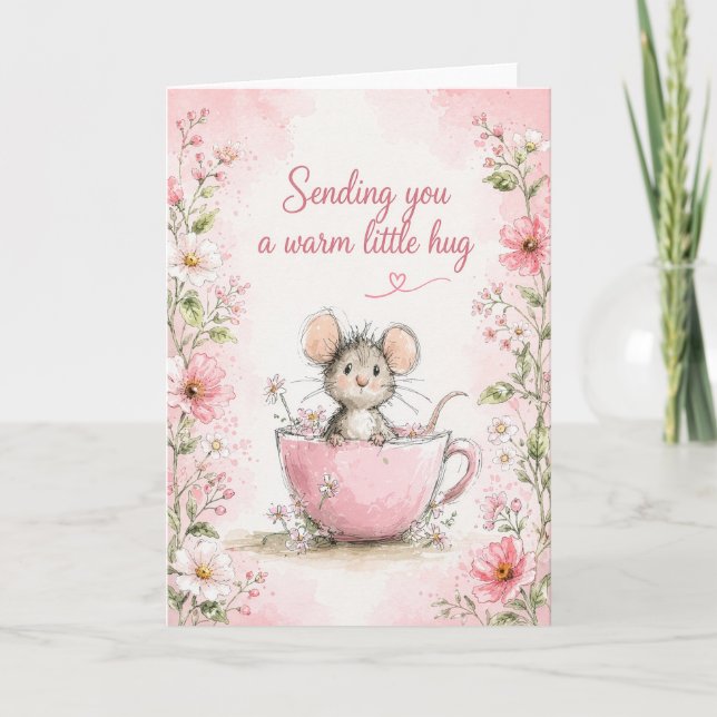 Sending You a Warm Little Hug | Mouse Card (Front)