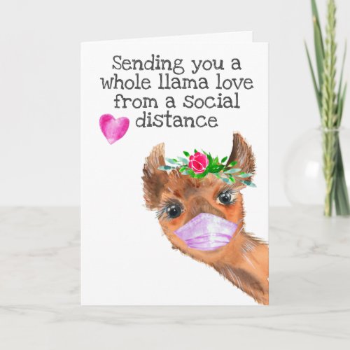 Sending you a Whole Llama Love Social Distance Card