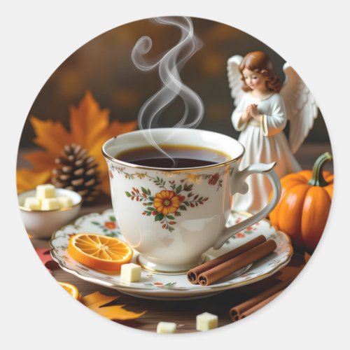 Sending You Autumn Blessings | Pretty Fall Classic Round Sticker