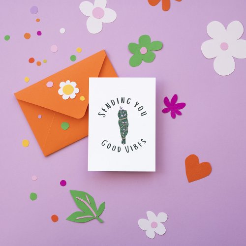 Sending You Good Vibes Folded Greeting Card
