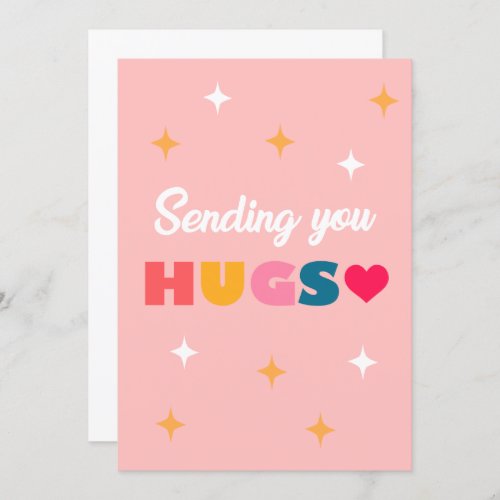 Sending you hugs Personalizable Card with Heart