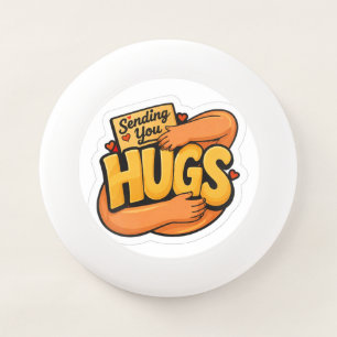 Sending You Hugs Sticker - Cute Cartoon Hugging Wham-O Frisbee