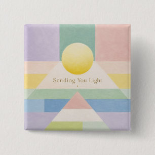 Sending You Light Geometric Pastel Inspiration Button