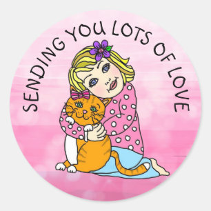Sending you Lots of Love Classic Round Sticker