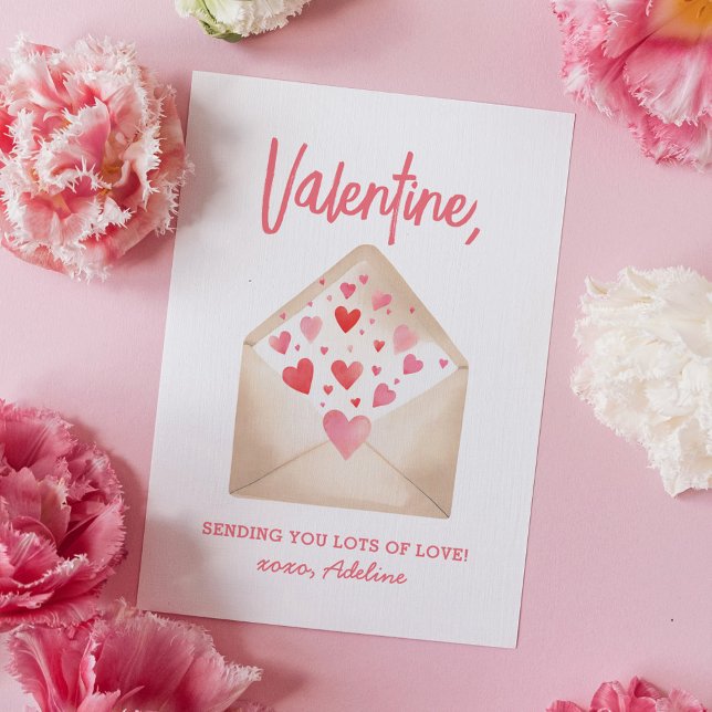 Sending You Lots of Love Kids Valentines Day Note Card (Creator Uploaded)