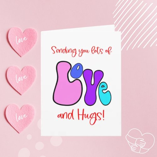 Sending you LOVE and hugs Retro 70s Look Greeting Card