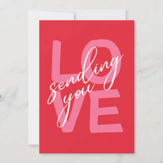 Sending You Love Bold Modern Typography Valentine Holiday Card