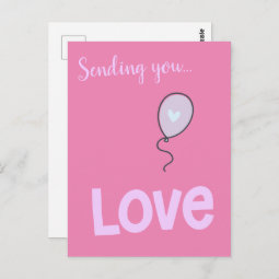 Sending you Love - Cute Balloon Postcard | Zazzle