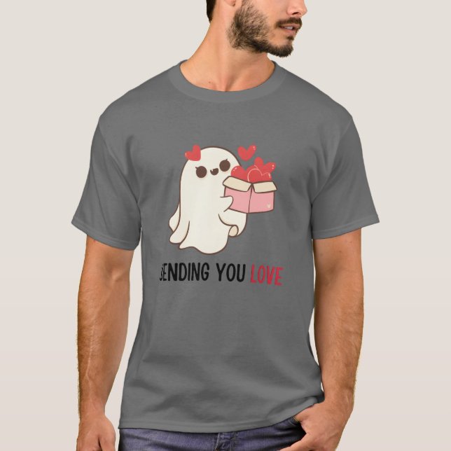 Sending you love cute love quotes girl T-Shirt (Front)