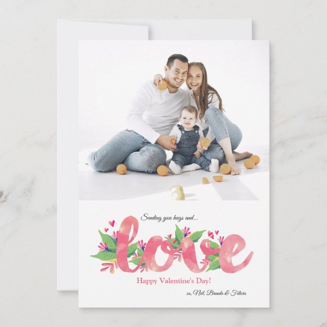 Sending You Love Photo Valentine's Day Card (Front)