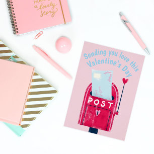 Sending you love this Valentine's Day mailbox Holiday Card