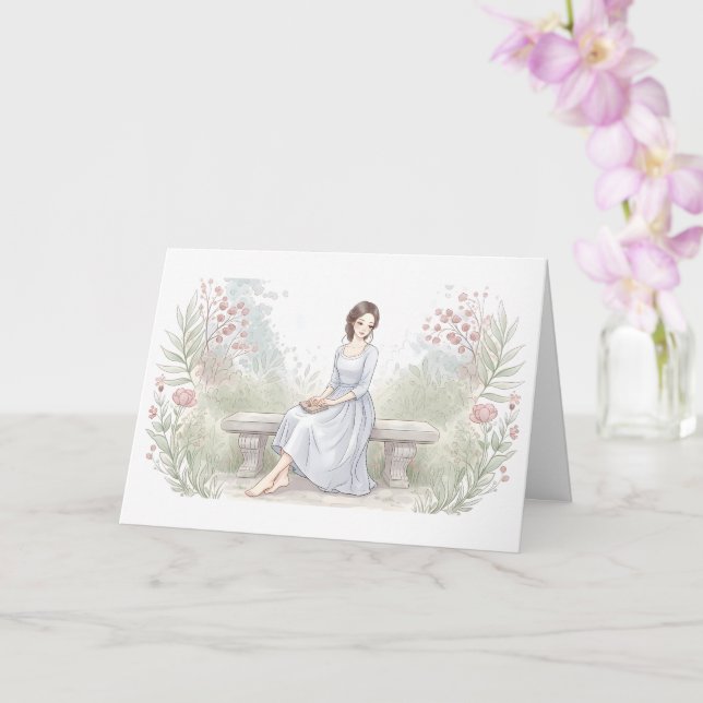 Sending You Peace - Watercolor Garden Reader  Card (Orchid)