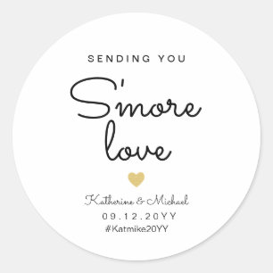 Sending you s'more love fun wedding favor classic round sticker