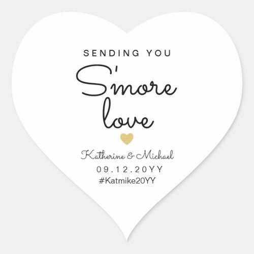 Sending you smore love fun wedding favor heart sticker