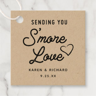 Sending You S'more Love Heart Wedding Favor Tags