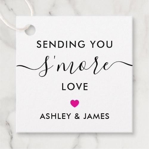 Sending You Smore Love Tag Wedding Fuchsia Pink Favor Tags