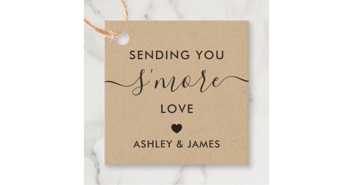 Sending You S'more Love Tag, Wedding Tag, Kraft Favor Tags Zazzle