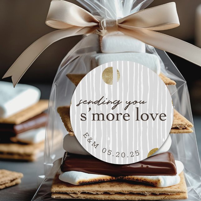 Sending You Smore Love Wedding Party Favor Classic Round Sticker (Creator Uploaded)