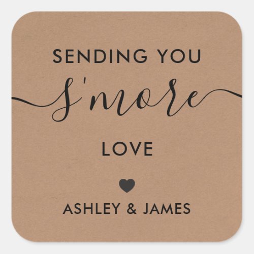 Sending You Smore Love Wedding Sticker Kraft Square Sticker