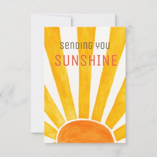 Sending You Sunshine Greeting Card Thank You Card