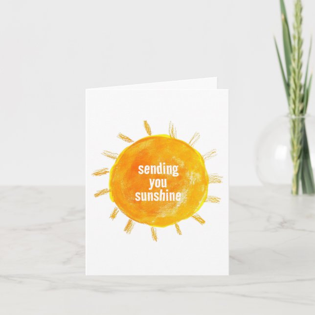 Sending You Sunshine Illustration Note Card (Front)