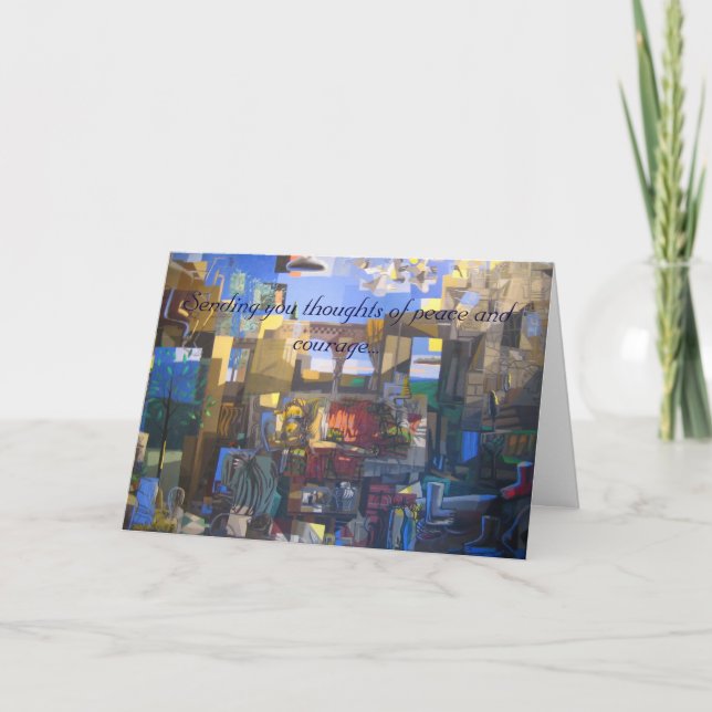 Sending you thoughts of peace and courage... card (Front)
