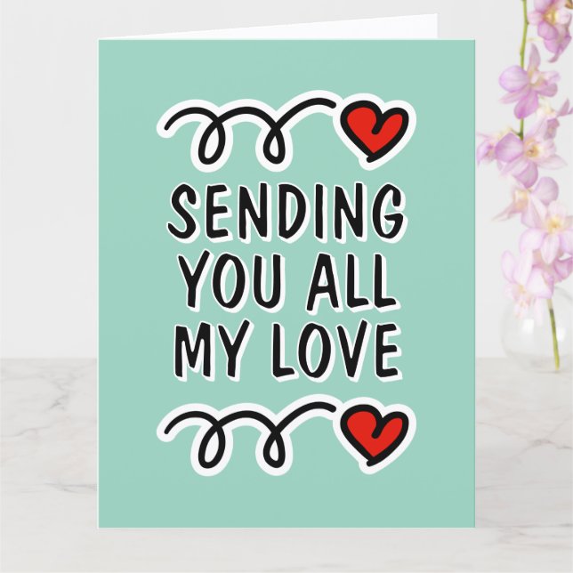 Sending your all my love cute big romantic card (Orchid)
