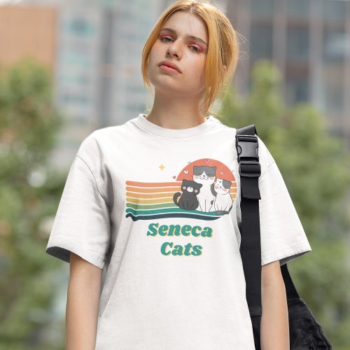Seneca Cats Sunset Kitties Cat Lovers T_Shirt