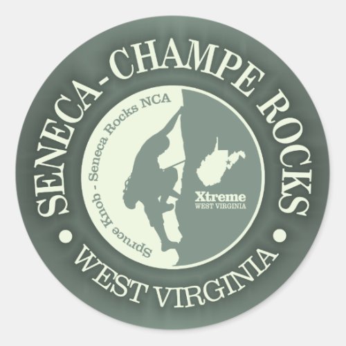 Seneca  Champe Rocks Climbing Classic Round Sticker