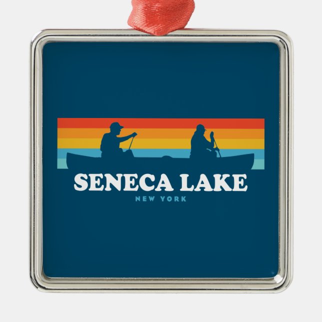 Seneca Lake New York Canoe Metal Ornament (Front)