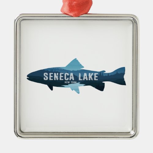 Seneca Lake New York Fish Metal Ornament