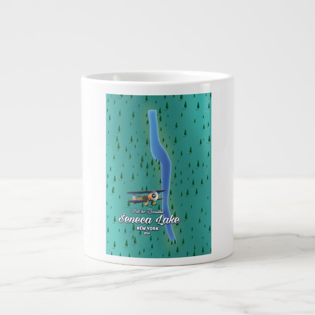 Seneca Lake, NYC lake map Giant Coffee Mug (Front)